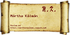 Mártha Kálmán névjegykártya