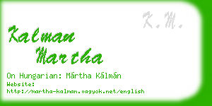 kalman martha business card